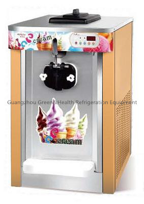 3つの味は上のLED表示が付いている機械を作る柔らかいサーブのアイス クリームをテーブル