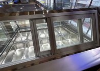カスタマイズされた鍋OEMライトが付いている商業イタリアのアイス クリームの表示フリーザー