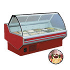 60hzデリカテッセンの表示冷却装置によって曲げられるパン屋ガラス肉冷凍食品の表示ショーケース