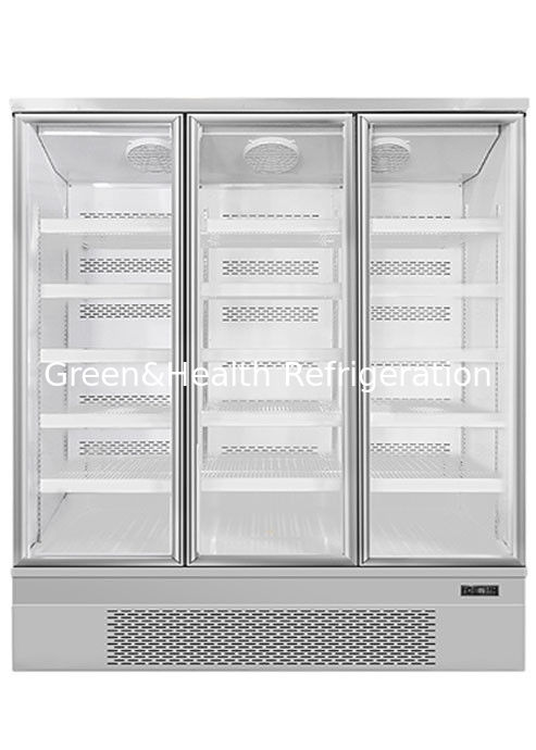 スーパーマーケット向け、ファン冷却・調節可能な棚付き省エネ縦型食品陳列用冷凍庫