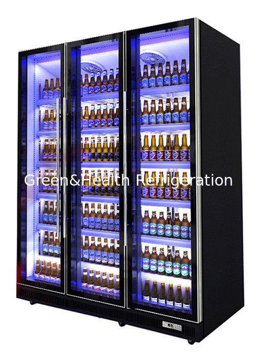 カスタムLED照明,自動閉じるドア,Danfoss/Embracoコンプレッサー付きの商用飲料ディスプレイ冷蔵庫
