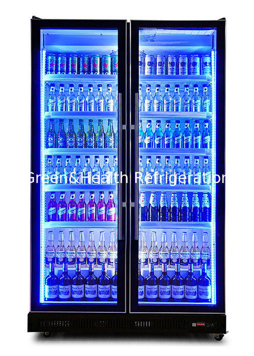 カスタムLED照明,自動閉じるドア,Danfoss/Embracoコンプレッサー付きの商用飲料ディスプレイ冷蔵庫