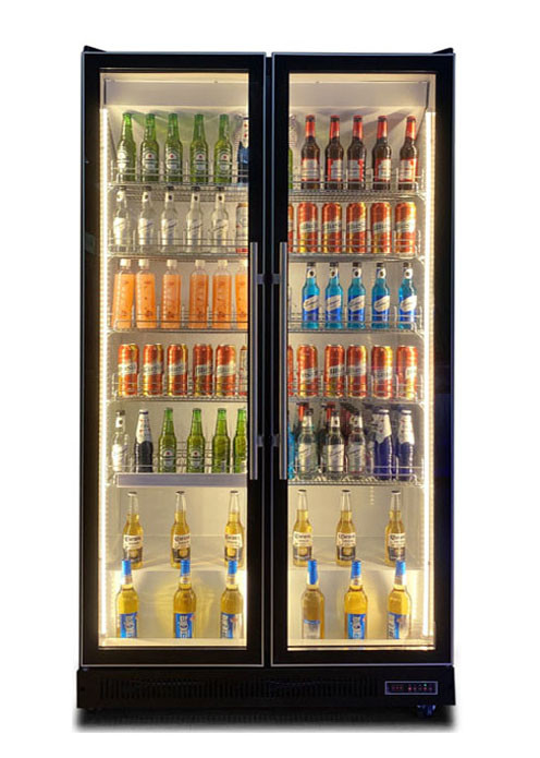2~8度 コップランドコンプレッサー ブラックガラスドア 冷蔵庫 ビールワインクーラー