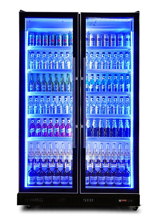 扇風機 冷却 商用ディスプレイ 冷蔵庫 多重ガラス ドア ブラザー 黒色 飲み物 ディスプレイ 冷蔵庫