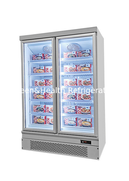 スーパーマーケット用 1000L 容量の自動解凍と扇風機冷却の商用ディスプレイ冷蔵庫