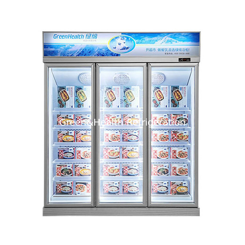 扇風機冷却システム 3 ドア 立面 ガラス ドア フリーザー ワンバオ コンプレッサー