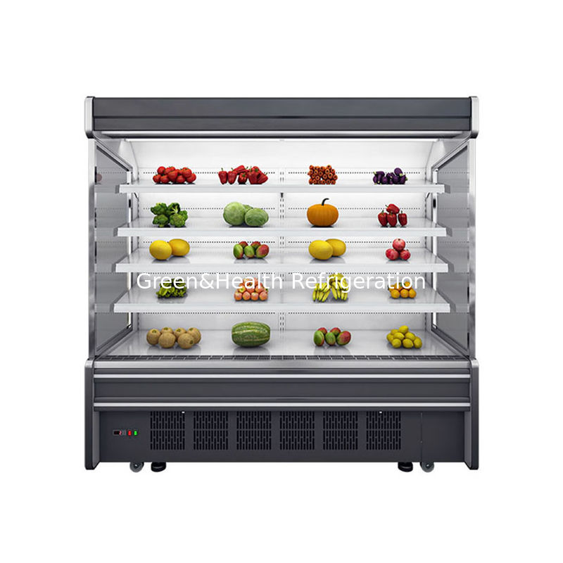 4 つの棚、5 つの展示スペース LED 照明および R22 冷媒を備えた商用マルチデッキ オープンチラー