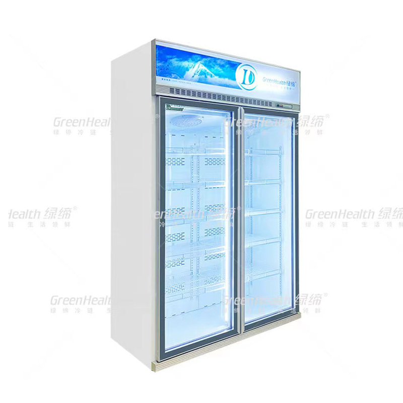 換気周波数 商業用 2 ドアディスプレイ 冷蔵庫 扇風機 冷却とLED
