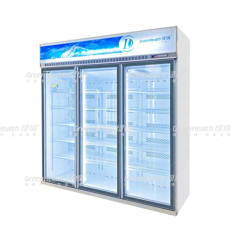換気周波数 商業用 2 ドアディスプレイ 冷蔵庫 扇風機 冷却とLED