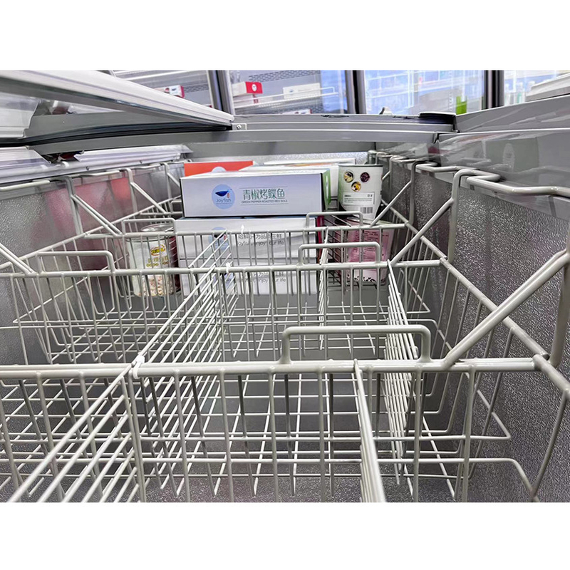 白 / グレー スーパーマーケット 食料品店用の自動解凍器の島冷凍庫