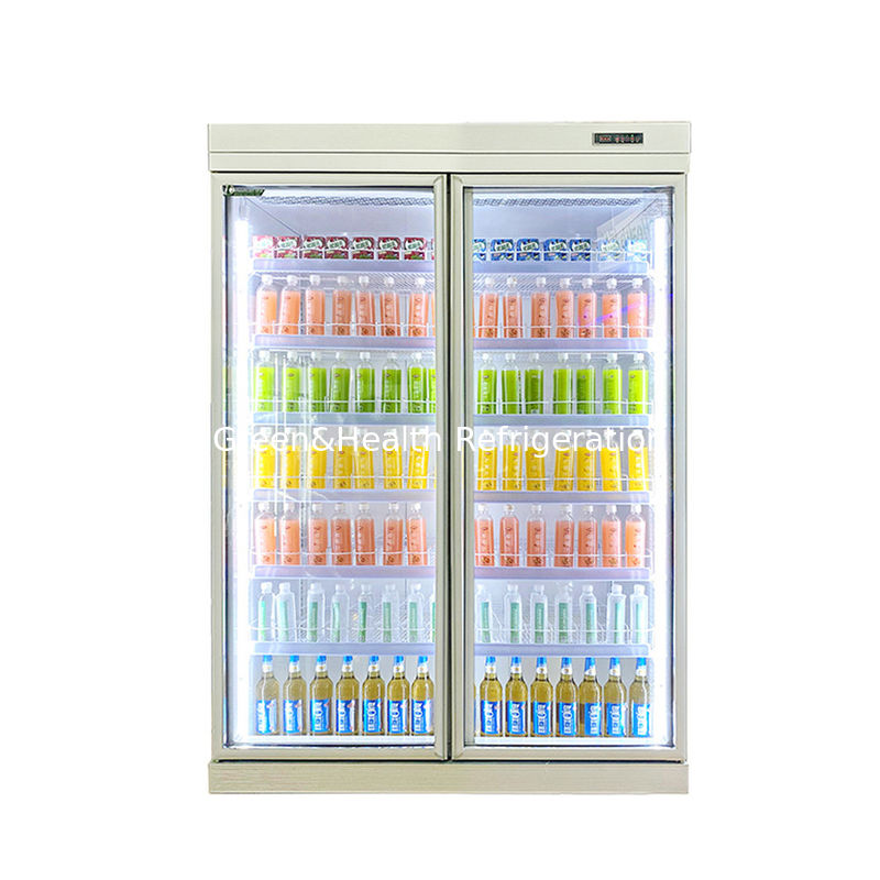 5層調節可能な棚ガラスドア飲料チラー、ファン冷却およびデジタルコントローラー付き