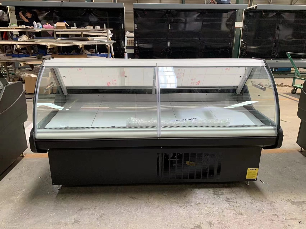 220/50hz 電圧ガス R404a 調理食品ディスプレイ 展示棚 肉のディスプレイキャビネット