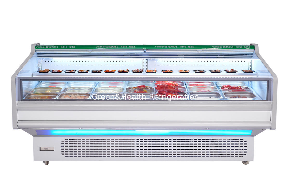 800Lステンレス鋼 水平式オープンディスプレイ冷蔵庫 肉冷蔵庫 商用冷蔵庫