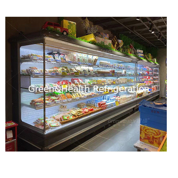 食品/野菜/果物を展示するためのオープンエアカーテン冷蔵庫