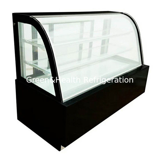 業務用 多段棚付き ステンレス製 曲面ガラスケーキディスプレイ冷凍庫