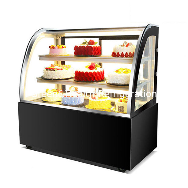 業務用 多段棚付き ステンレス製 曲面ガラスケーキディスプレイ冷凍庫