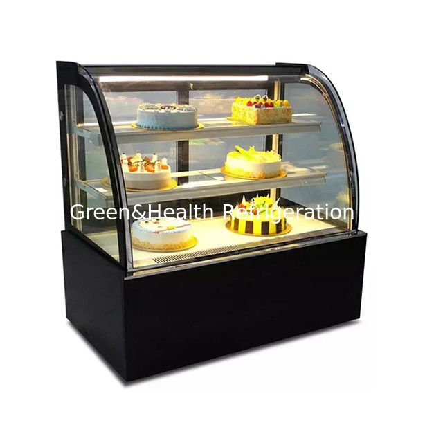 業務用 多段棚付き ステンレス製 曲面ガラスケーキディスプレイ冷凍庫
