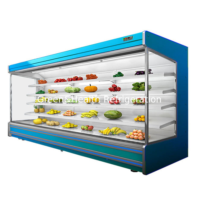 商業用 多機能オープンカーテン 果物/野菜/ミルク 貯蔵 ディスプレイ 空気カーテン キャビネット 冷蔵庫