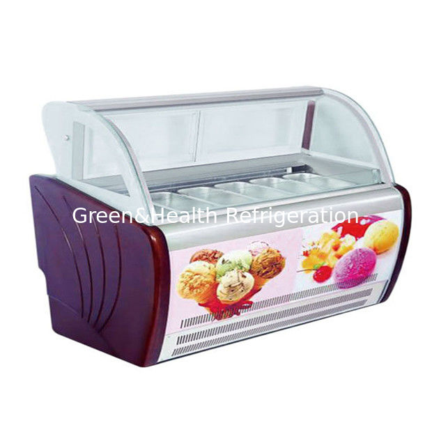 温度調節可能なステンレス鋼の鍋とR404a冷却剤の商用アイスクリームディスプレイ冷凍庫