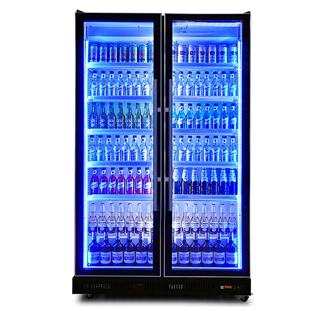 二つのガラスドアの業務用、複数のLEDライト付き、飲料/酒類冷蔵ディスプレイ冷蔵庫