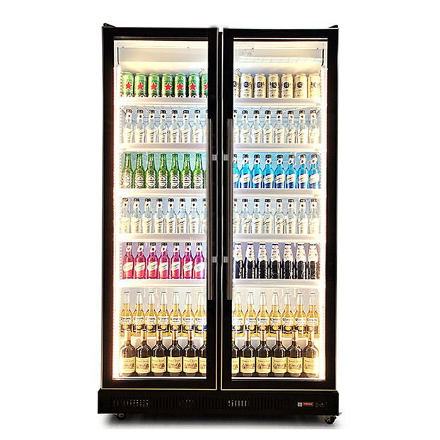二つのガラスドアの業務用、複数のLEDライト付き、飲料/酒類冷蔵ディスプレイ冷蔵庫