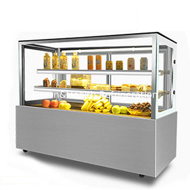 工場直販 右アングル ステンレス鋼 ガラス素材 ケーキ冷蔵ディスプレイ冷凍庫