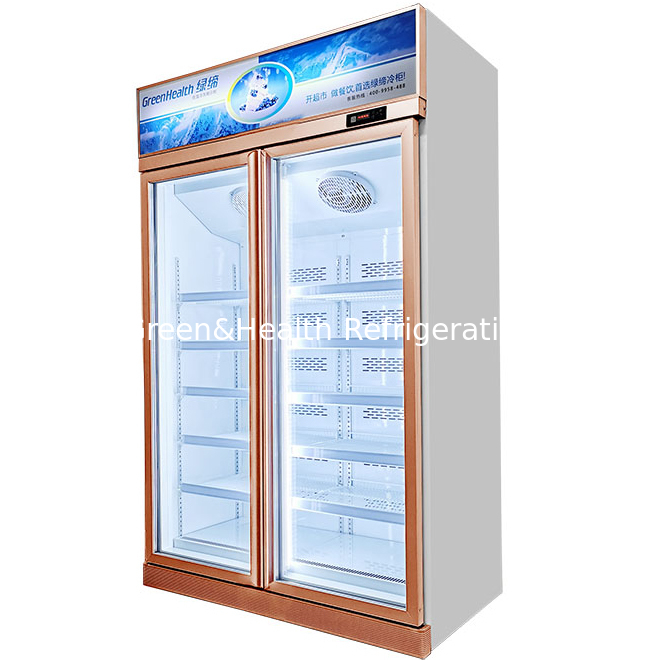 Supermarket/Store Commercial Two Glass Door Storage Freezer Display Fridge