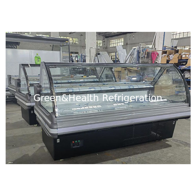 リフトアップガラスと動的冷却システムを備えたステンレス鋼構造の業務用デリディスプレイ冷凍庫