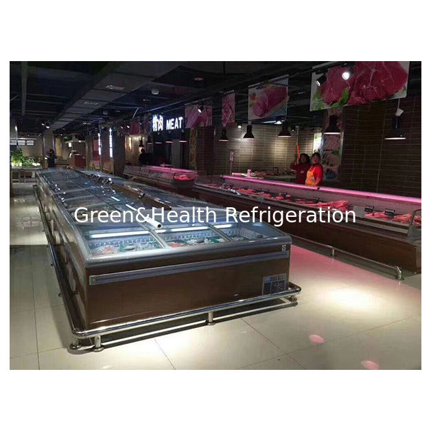 Factory Direct Sales Supermarket Horizontal Frozen Food Storage Display Island Freezer