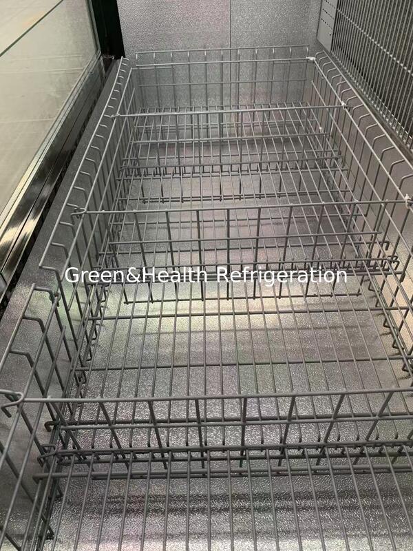 大型ガラス窓とSecopコンプレッサーを組み合わせた直販工場価格のアイランドディスプレイフリーザー