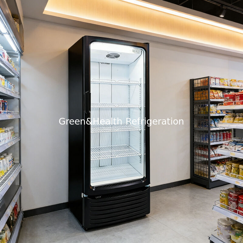 255L ボリューム 商用ディスプレイ冷却機 ファン冷却と自動解凍 飲料貯蔵用