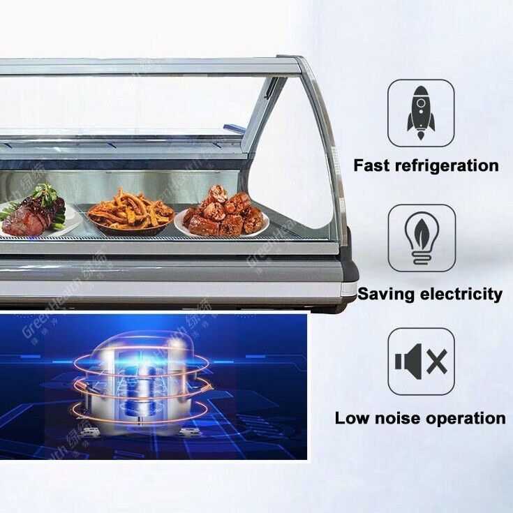 Supermarket Front Lifting Built-in Compressor Refrigerated Storage Cabinet Deli Showcase with LED Light
