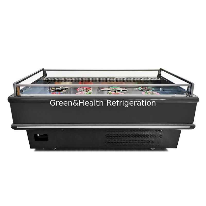 業務用トップオープンディスプレイチラーアイランドフリーザー 2000x1130x900mm 2-10℃/-15～-18℃ 900/1350W 冷凍食品用