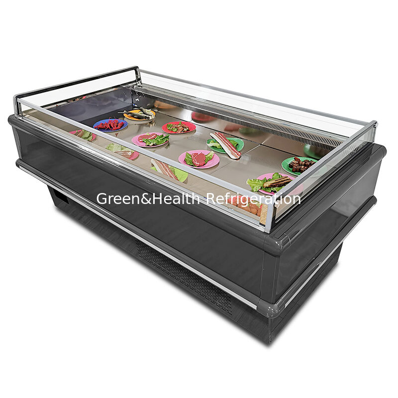 業務用トップオープンディスプレイチラーアイランドフリーザー 2000x1130x900mm 2-10℃/-15～-18℃ 900/1350W 冷凍食品用
