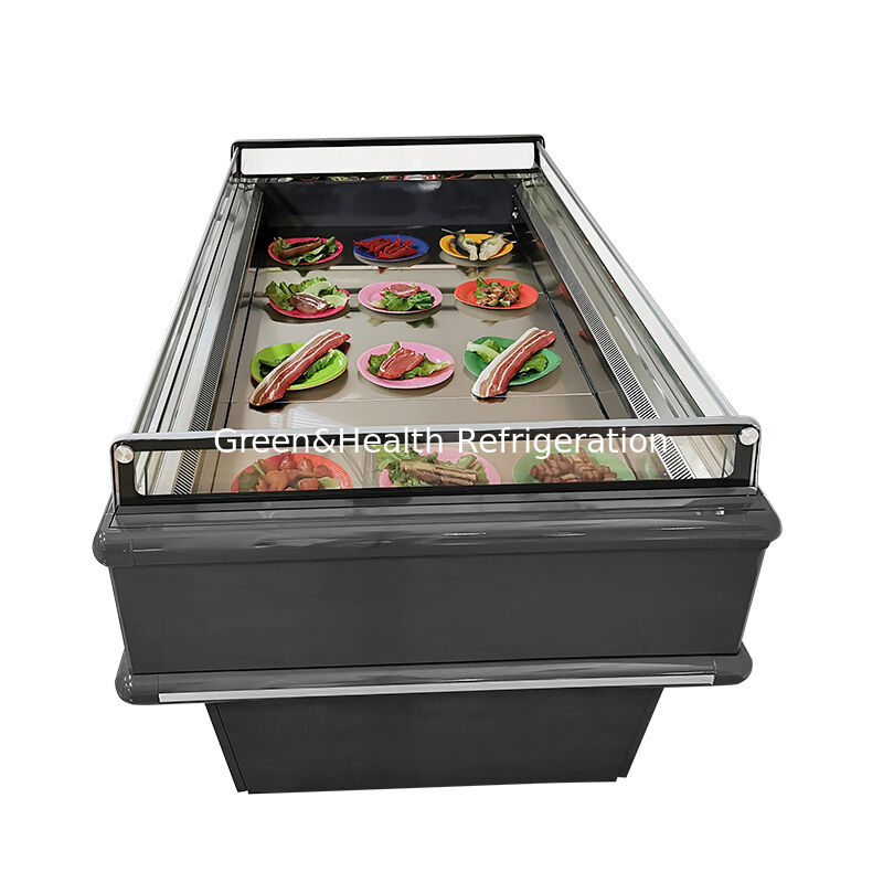 業務用トップオープンディスプレイチラーアイランドフリーザー 2000x1130x900mm 2-10℃/-15～-18℃ 900/1350W 冷凍食品用