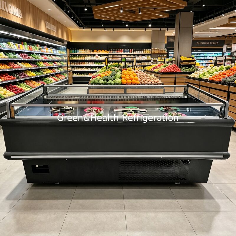 業務用トップオープンディスプレイチラーアイランドフリーザー 2000x1130x900mm 2-10℃/-15～-18℃ 900/1350W 冷凍食品用