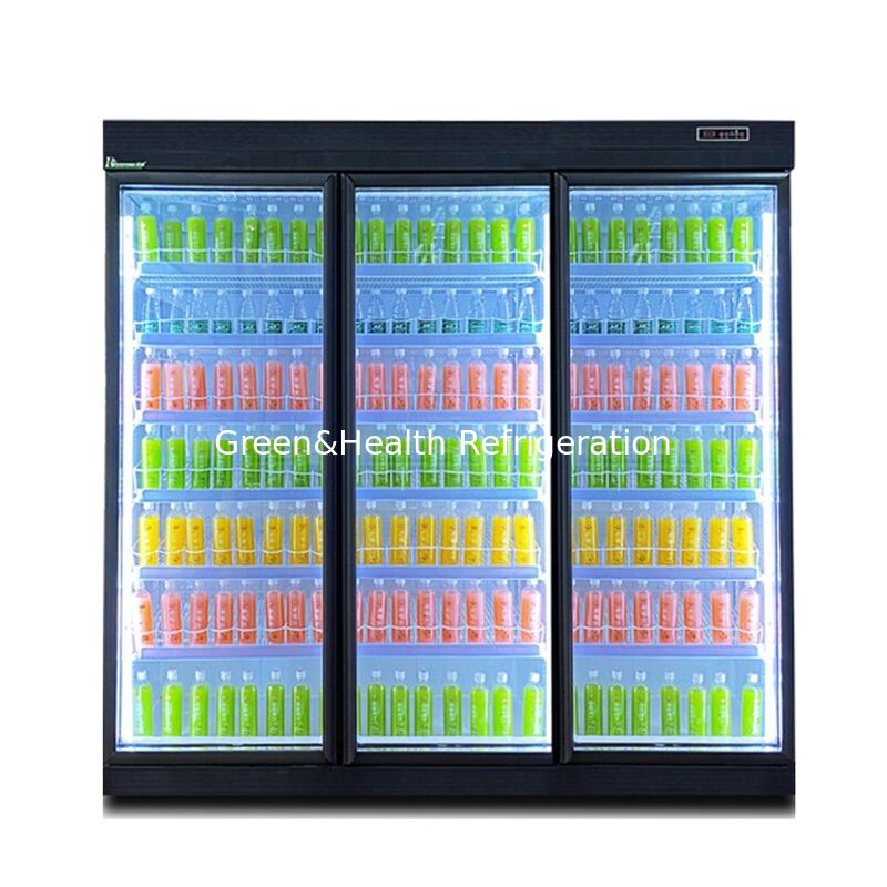 ファン冷却業務用飲料クーラー、5つの棚とスーパーマーケットのディスプレイ用デジタルコントローラー付き