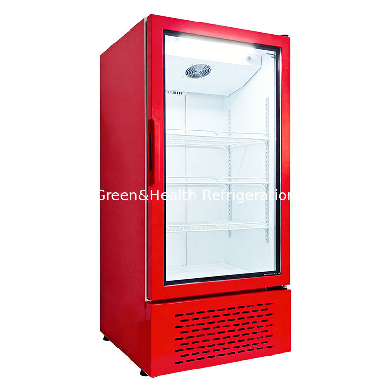 Fan Cooling Auto Defrost 273L Commercial Upright Beverage Display Refrigerator with Glass Door