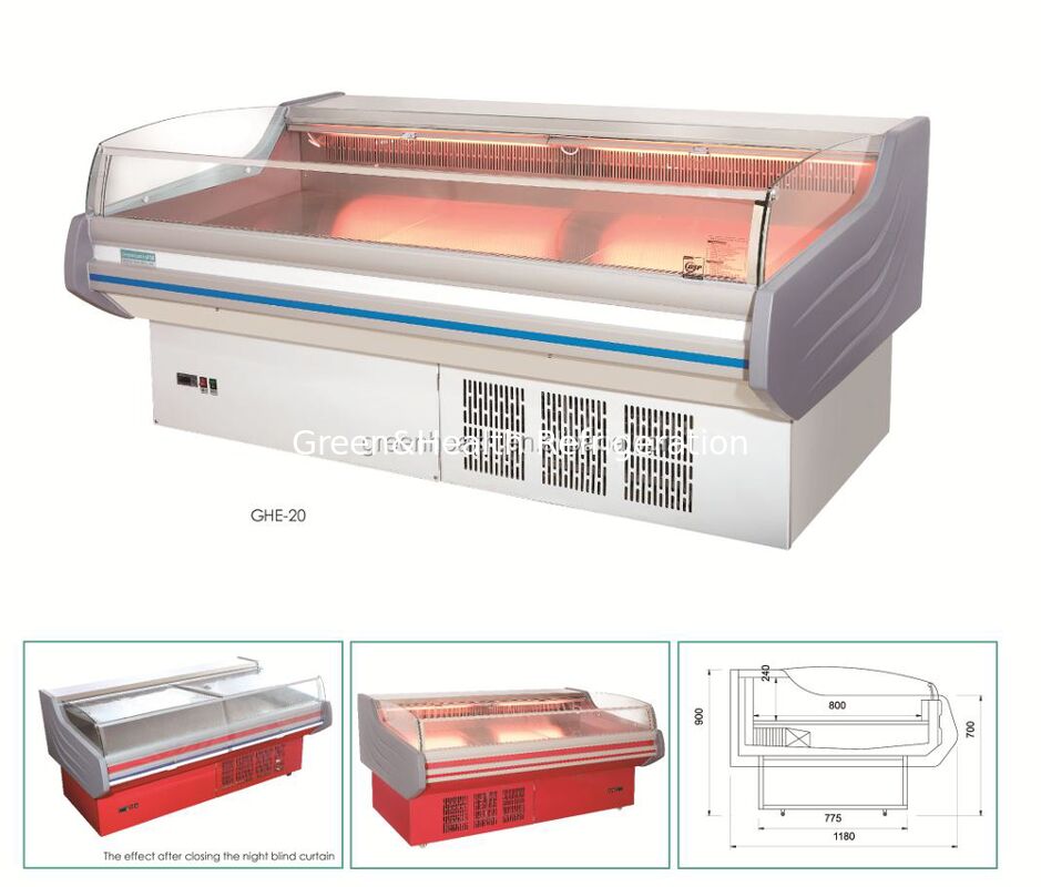 LEDライトと自動解凍付きの不?? 鋼肉ディスプレイ冷凍庫