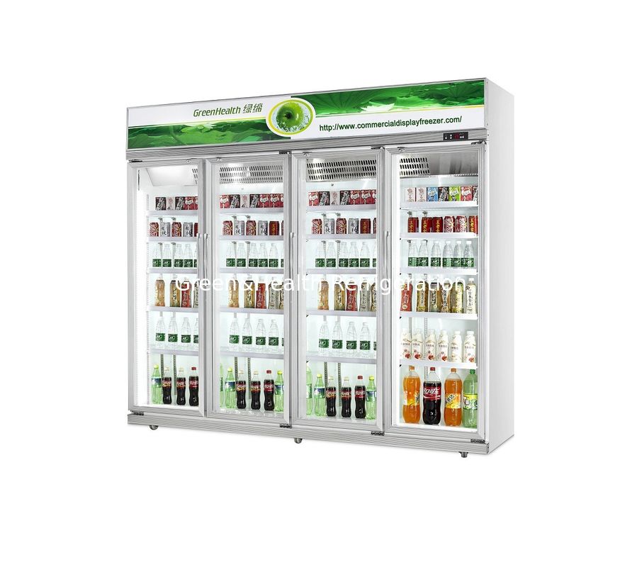 480L ダンフォスコンプレッサー搭載 0-10℃温度制御ガラスドア冷蔵庫 業務用飲料クーラー