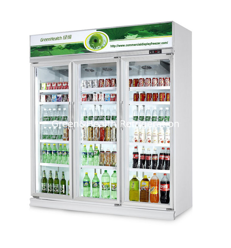 480L ダンフォスコンプレッサー搭載 0-10℃温度制御ガラスドア冷蔵庫 業務用飲料クーラー