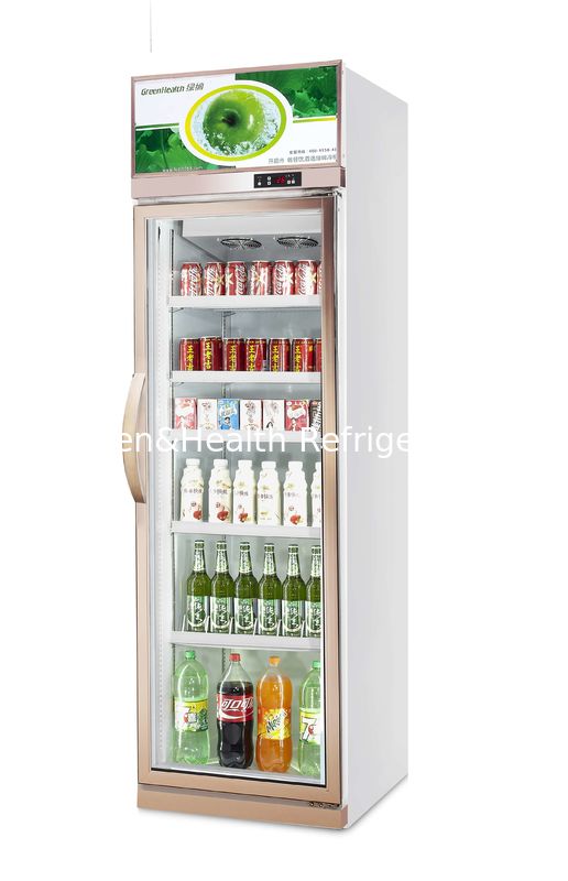 480L ダンフォスコンプレッサー搭載 0-10℃温度制御ガラスドア冷蔵庫 業務用飲料クーラー