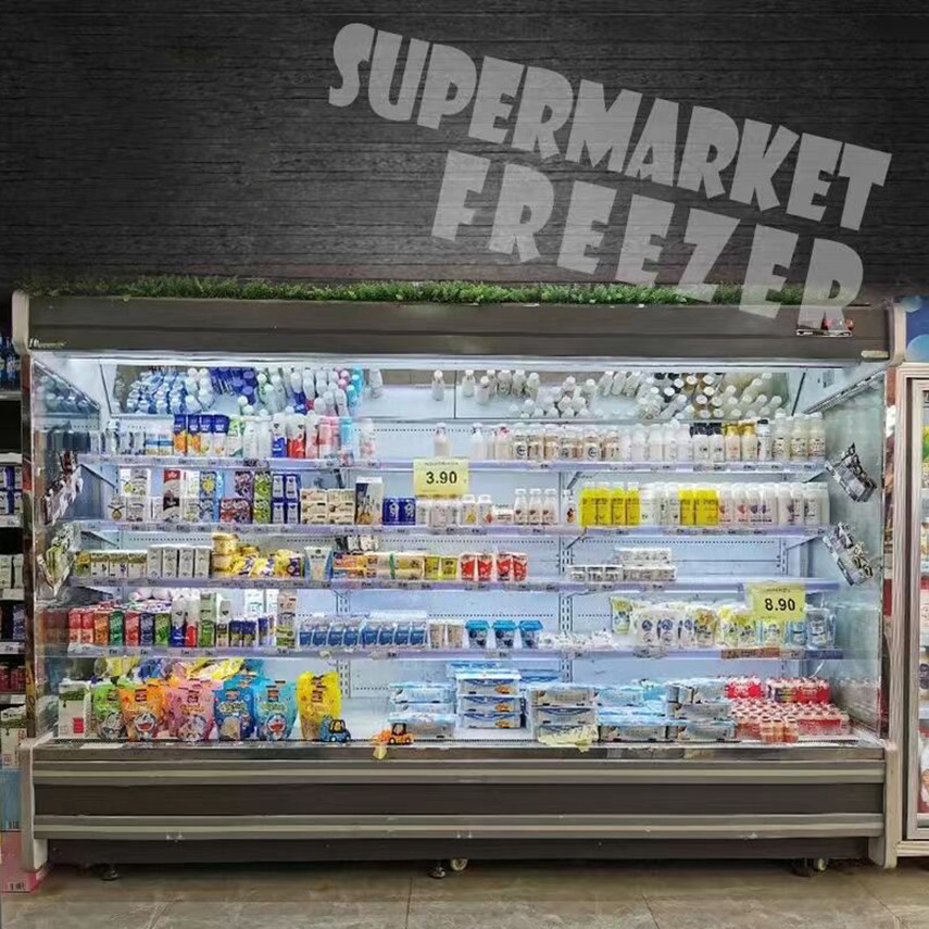立面スーパーマーケット 展示台 乳製品 ディスプレイ マルチデッキ オープン チラー クーラー