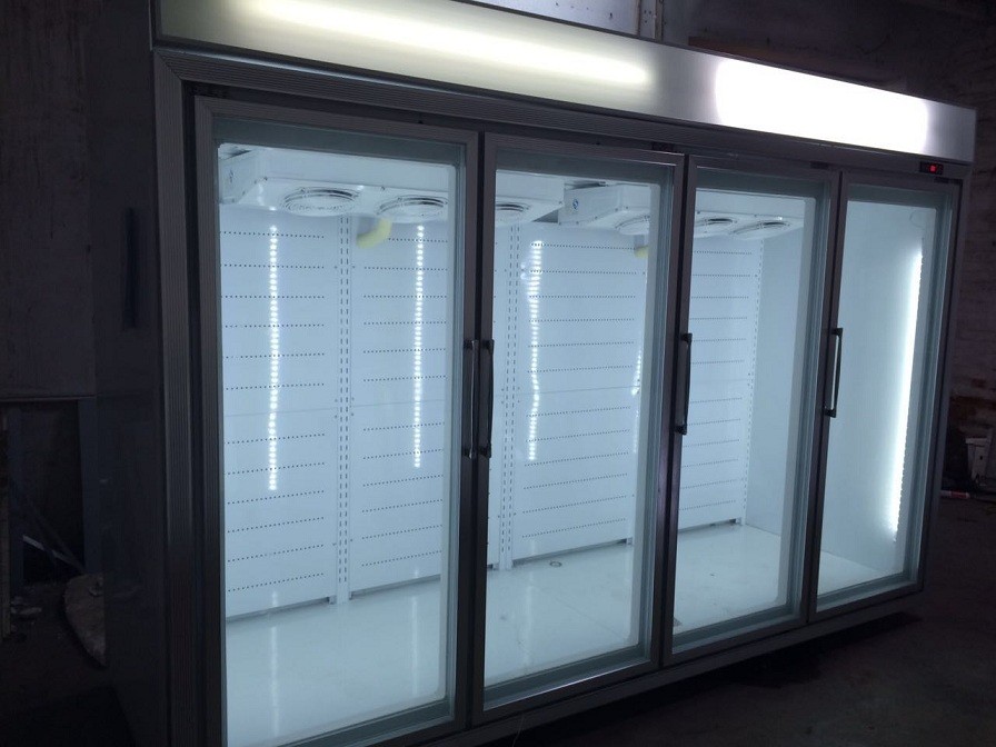Glasss のドアの離れた冷却装置が付いている開いた Multideck の表示冷却装置