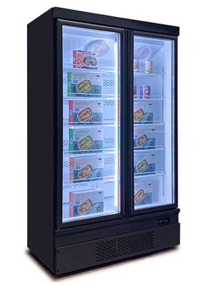 黒い色1 2 3食品保存のためのガラス ドアのフリーザーのスーパーマーケット冷却装置