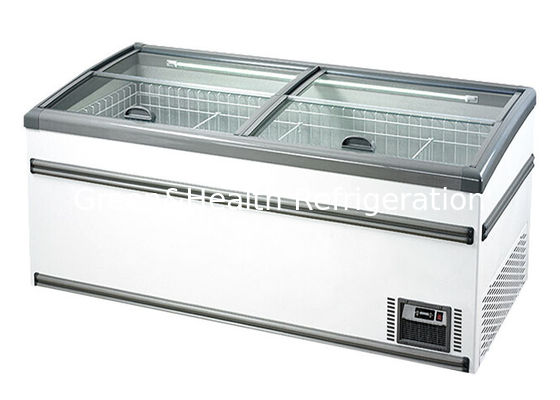 スーパーマーケットのための2.1Mの白の島のフリーザーの精肉売り場の表示フリーザー