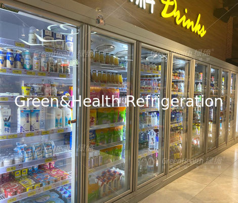 流行のスーパーマーケットのガラス ドアの商業飲料冷却装置ビール クーラー