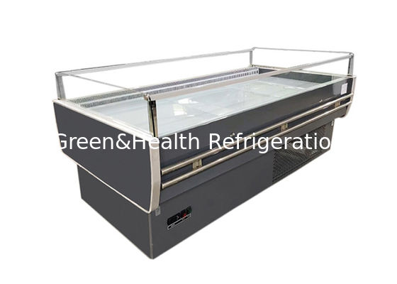 LEDが付いている平らな上の開いたスーパーマーケットの島のフリーザーの商業肉の表示冷却装置