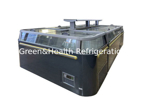 -18~-22℃の商業スーパーマーケットの島のフリーザーのスライド ガラス ドアの凍結する島のコンバインのフリーザー