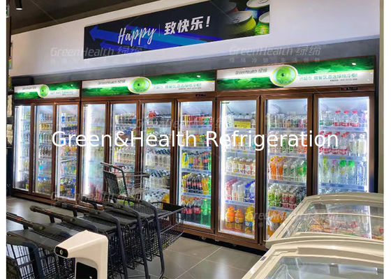 1000L スタンドバックバークーラー 立面ディスプレイ 冷蔵庫 調節可能な棚 ビール飲料 冷たい